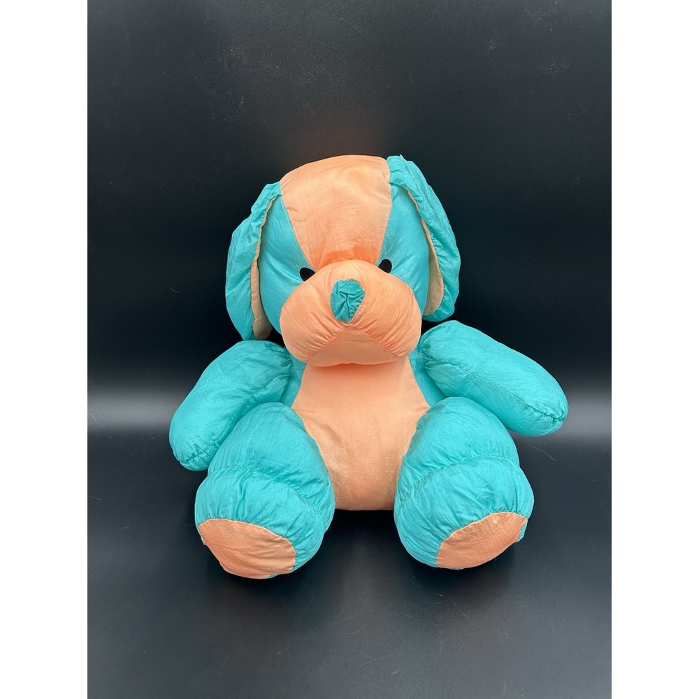 Prestige Toy 90's Neon Puppy Dog Nylon Plush Vintage 1989 Green - Excellent!